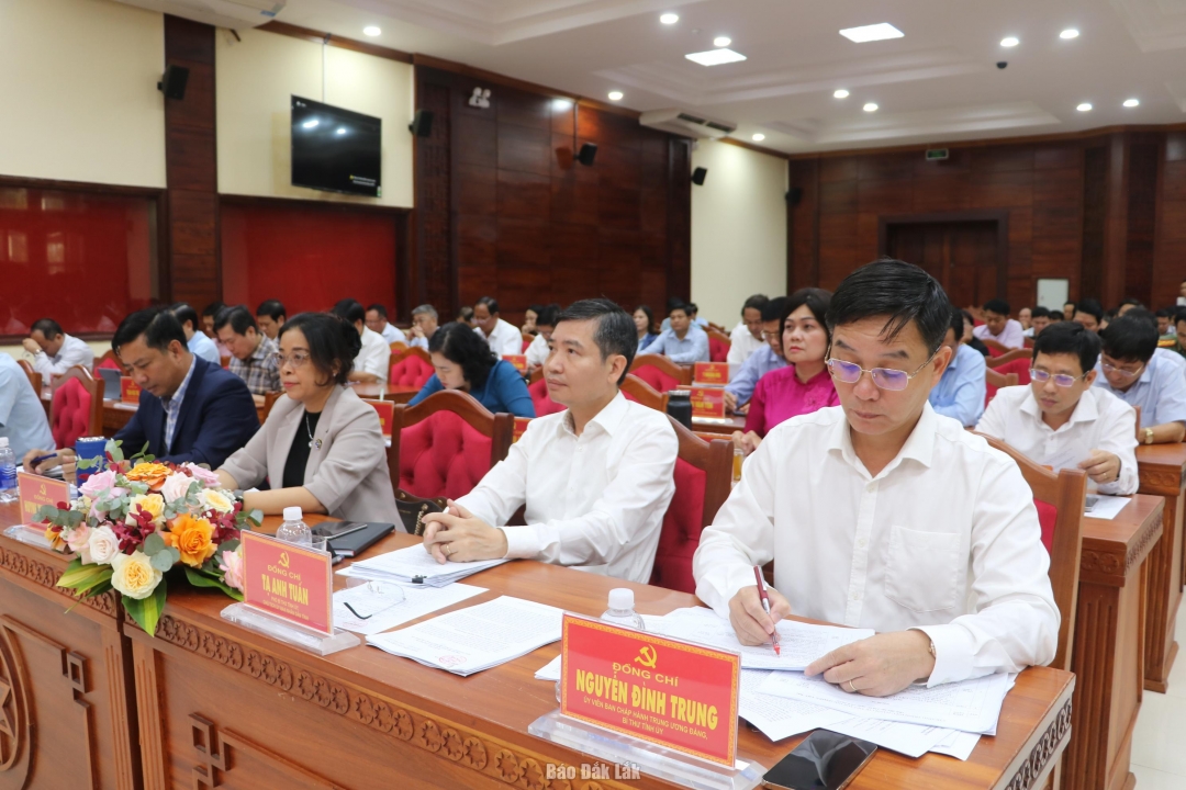 Thường trực Tỉnh ủy dự hội nghị.